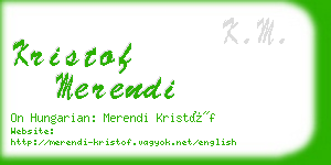 kristof merendi business card